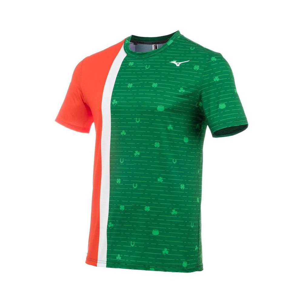 Mizuno Printable Short Sleeve - Erkek Tişört - Yeşil Türkiye (CFBUQR-251)